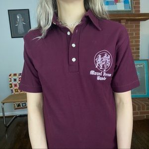 Vintage Champion 70s Mount Vernon Bands Flocked Dagger Collar Polo Shirt…